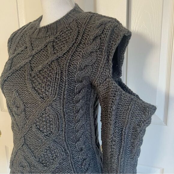 For Love and Lemons Andie Cut-Out Sweater in Grey Medium NEW MSRP $282 - Picture 5 of 10